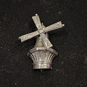 Elegant Silver Windmill Brooch